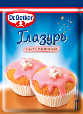 Глазурь Dr.Oetker сахарная розовая, 100г Глазурь Dr.Oetker сахарная розовая, 100г