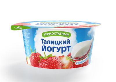 Йогурт Талицкий ложковый клубника 3%, 125г Йогурт Талицкий ложковый клубника 3%, 125г
