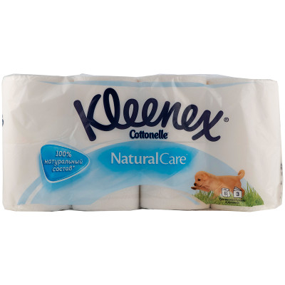 Бумага туалетная Kleenex Natural Care белая 3 слоя, 8шт Бумага туалетная Kleenex Natural Care белая 3 слоя, 8шт