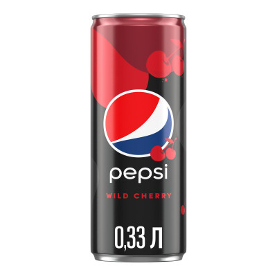 Напиток газированный Pepsi Wild Cherry, 0,33л Напиток газированный Pepsi Wild Cherry, 0,33л