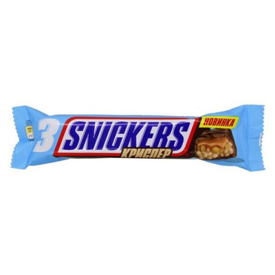 Батончик шоколадный Snickers Криспер жареный арахис-рисовые шарики-карамель в молочном шоколаде, 60г Батончик шоколадный Snickers Криспер жареный арахис-рисовые шарики-карамель в молочном шоколаде, 60г