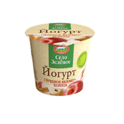 Йогурт Село Зелёное с печёным яблоком и корицей 3.5%, 120г Йогурт Село Зелёное с печёным яблоком и корицей 3.5%, 120г