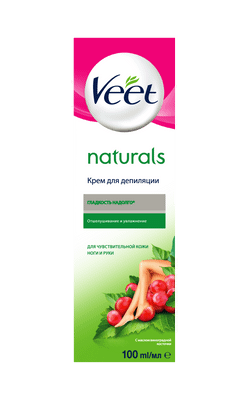 Крем для депиляции Veet Naturals с маслом виноградной косточки, 100мл Крем для депиляции Veet Naturals с маслом виноградной косточки, 100мл
