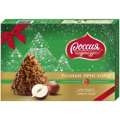 Конфеты Родные Просторы с фундуком, 180г Конфеты Родные Просторы с фундуком, 180г
