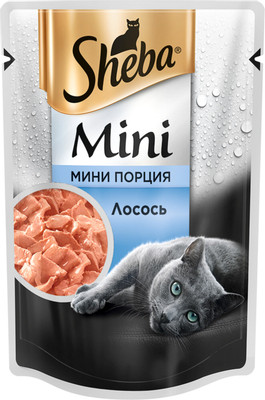Корм Sheba Mini с лососем для кошек, 50г Корм Sheba Mini с лососем для кошек, 50г