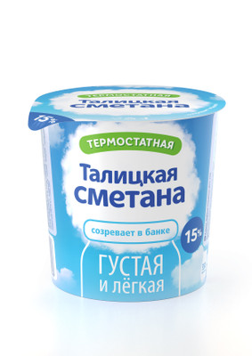 Сметана Талицкое молоко Талицкая 15%, 350г Сметана Талицкое молоко Талицкая 15%, 350г