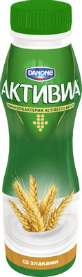 Биойогурт Активиа питьевой злаки 2.2%, 290г Биойогурт Активиа питьевой злаки 2.2%, 290г