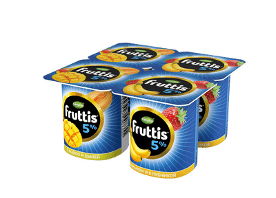 Продукт йогуртный Fruttis Сливочное лакомство дыня-манго-банан-клубника 5%, 115г Продукт йогуртный Fruttis Сливочное лакомство дыня-манго-банан-клубника 5%, 115г