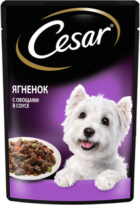 Корм Cesar ягнёнок с овощами в соусе для собак, 85г Корм Cesar ягнёнок с овощами в соусе для собак, 85г