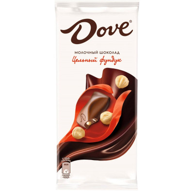 Шоколад молочный Dove с цельным фундуком, 90г Шоколад молочный Dove с цельным фундуком, 90г
