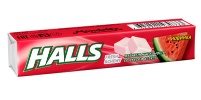 Конфеты Halls Fresh & Chewy жевательные со вкусом арбуза, 47г Конфеты Halls Fresh & Chewy жевательные со вкусом арбуза, 47г