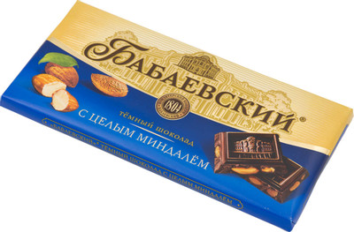 Шоколад тёмный Бабаевский с целым миндалем, 200г Шоколад тёмный Бабаевский с целым миндалем, 200г