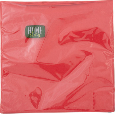 Салфетки бумажные Home Story красные 2 слоя 33x33см, 20шт Салфетки бумажные Home Story красные 2 слоя 33x33см, 20шт