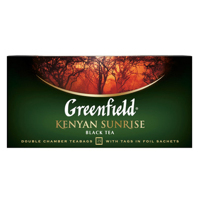 Чай Greenfield Kenyan Sunrise чёрный в пакетиках, 25х2г Чай Greenfield Kenyan Sunrise чёрный в пакетиках, 25х2г