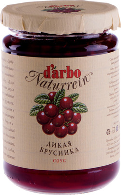 Соус Darbo Naturrein дикая брусника, 400г Соус Darbo Naturrein дикая брусника, 400г