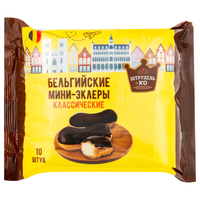 Мини эклеры Штрудель и Ко Бельгийские классические, 150г Мини эклеры Штрудель и Ко Бельгийские классические, 150г