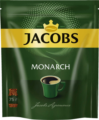 Кофе Jacobs Monarch натуральный растворимый сублимированный, 75г Кофе Jacobs Monarch натуральный растворимый сублимированный, 75г