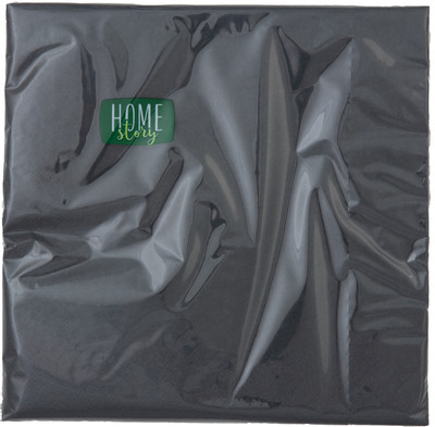 Салфетки бумажные Home Story чёрные 2 слоя 33x33см, 20шт Салфетки бумажные Home Story чёрные 2 слоя 33x33см, 20шт