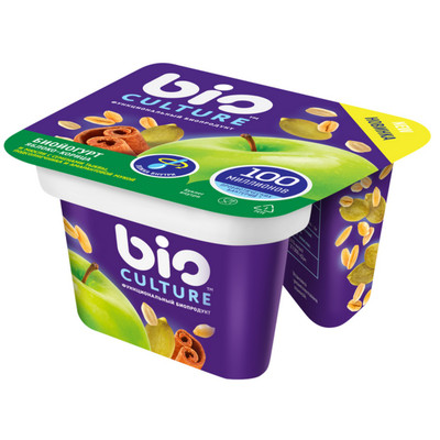 Биойогурт Bio Culture яблоко-корица-мюсли-подсолнечник-ядра тыквы 3.5%, 130г Биойогурт Bio Culture яблоко-корица-мюсли-подсолнечник-ядра тыквы 3.5%, 130г
