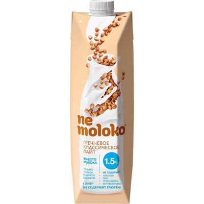 Напиток гречневый Nemoloko классический лайт 1.5%, 1л Напиток гречневый Nemoloko классический лайт 1.5%, 1л