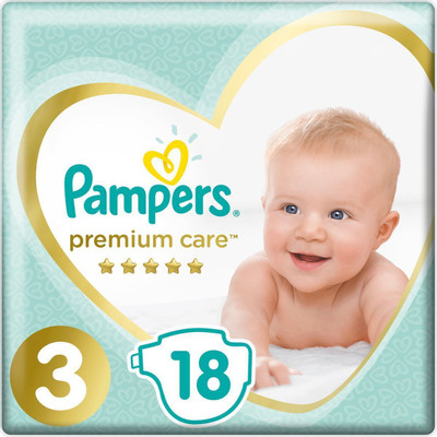 Подгузники Pampers Premium Care р.3 6-10кг, 18шт Подгузники Pampers Premium Care р.3 6-10кг, 18шт