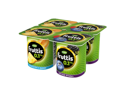 Продукт йогуртный Fruttis Легкий ананас-дыня-лесные ягоды 0.1%, 110г Продукт йогуртный Fruttis Легкий ананас-дыня-лесные ягоды 0.1%, 110г