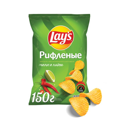 Чипсы Lay's Рифленые Чили-Лайм, 150г Чипсы Lay's Рифленые Чили-Лайм, 150г