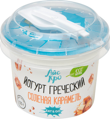 Йогурт Icecro греческий солёная карамель 3%, 125г Йогурт Icecro греческий солёная карамель 3%, 125г