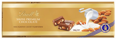 Шоколад молочный Lindt Swiss Premium с цельным миндалём, 300г Шоколад молочный Lindt Swiss Premium с цельным миндалём, 300г