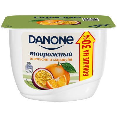 Продукт творожный Danone апельсин-маракуйя 3.6%, 170г Продукт творожный Danone апельсин-маракуйя 3.6%, 170г