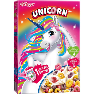 Завтрак готовый Kellogg’s Unicorn Радужные колечки с фруктовым вкусом, 195г Завтрак готовый Kellogg’s Unicorn Радужные колечки с фруктовым вкусом, 195г