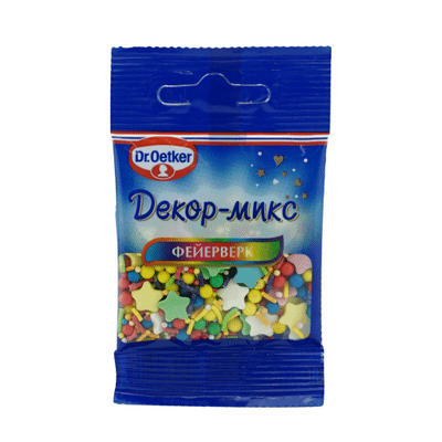 Посыпка кондитерская Dr.Oetker Декор-микс Фейерверк, 10г Посыпка кондитерская Dr.Oetker Декор-микс Фейерверк, 10г