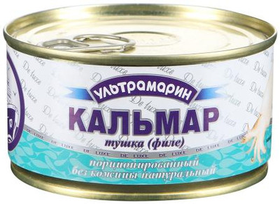 Кальмар Ультрамарин гигантский шинкованный без кожицы, 185г Кальмар Ультрамарин гигантский шинкованный без кожицы, 185г