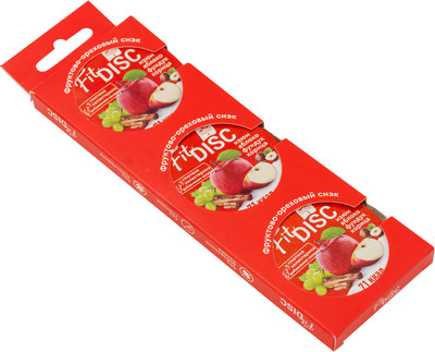 Снэк Fit Disc фруктово-ореховый с яблоком фундуком и корицей без глютена, 3х25г Снэк Fit Disc фруктово-ореховый с яблоком фундуком и корицей без глютена, 3х25г