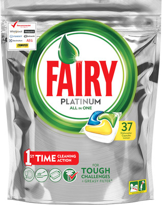 Таблетки Fairy Platinum All in 1 лимон, 37шт Таблетки Fairy Platinum All in 1 лимон, 37шт