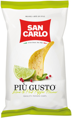 Чипсы картофельные San Carlo Piu Gusto лайм и розовый перец, 150г Чипсы картофельные San Carlo Piu Gusto лайм и розовый перец, 150г