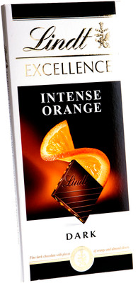 Шоколад тёмный Lindt Excellence с кусочками апельсина и миндаля, 100г Шоколад тёмный Lindt Excellence с кусочками апельсина и миндаля, 100г