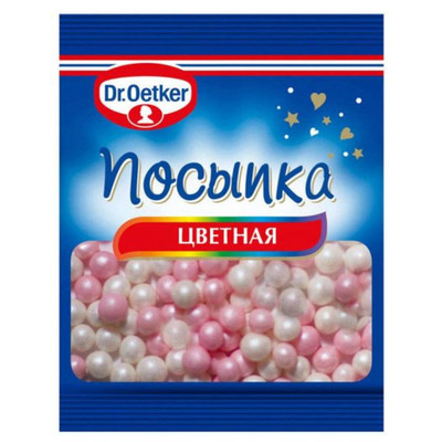 Посыпка кондитерская Dr.Oetker белые и розовые жемчужинки, 10г Посыпка кондитерская Dr.Oetker белые и розовые жемчужинки, 10г