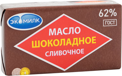 Масло сливочное Экомилк Шоколадное 62%, 180г Масло сливочное Экомилк Шоколадное 62%, 180г