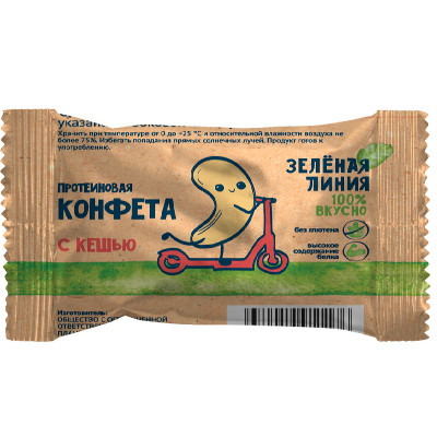 Конфета Зелёная Линия кешью протеиновая, 30г Конфета Зелёная Линия кешью протеиновая, 30г