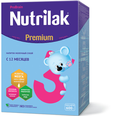 Напиток сухой Nutrilak Premium 3 молочный, 600г Напиток сухой Nutrilak Premium 3 молочный, 600г