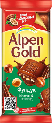 Шоколад молочный Alpen Gold с фундуком, 85г Шоколад молочный Alpen Gold с фундуком, 85г