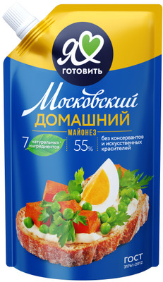 Майонез Московский Провансаль домашний 55%, 390мл Майонез Московский Провансаль домашний 55%, 390мл