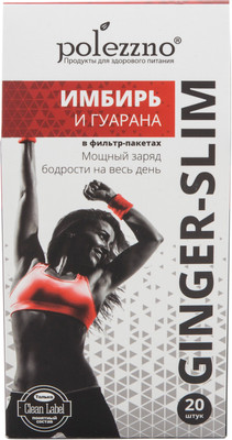 Напиток растительный Polezzno Ginger Slim имбирь-гуарана фильтр-пакеты, 20х2г Напиток растительный Polezzno Ginger Slim имбирь-гуарана фильтр-пакеты, 20х2г
