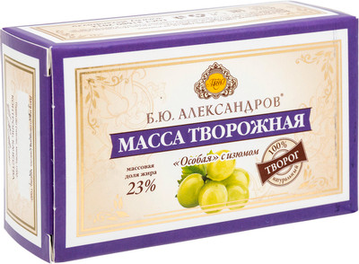 Масса творожная Б.Ю.Александров с изюмом%, 100г Масса творожная Б.Ю.Александров с изюмом%, 100г