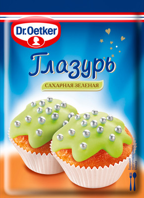 Глазурь Dr.Oetker сахарная зелёная, 100г Глазурь Dr.Oetker сахарная зелёная, 100г