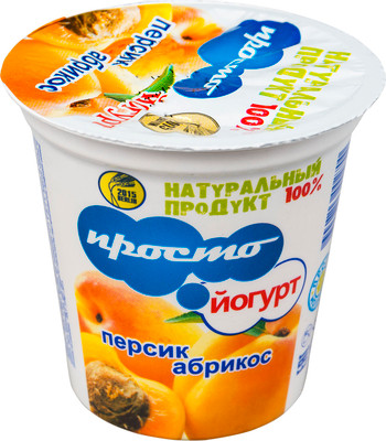 Йогурт Просто Молоко персик-абрикос 2.5%, 150г Йогурт Просто Молоко персик-абрикос 2.5%, 150г