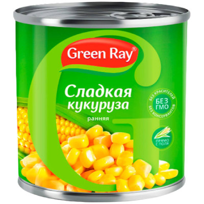 Кукуруза Green Ray деликатесная сладкая, 425мл Кукуруза Green Ray деликатесная сладкая, 425мл