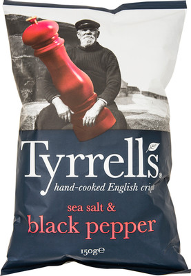 Чипсы Tyrrells с морской солью и черным перцем, 150г Чипсы Tyrrells с морской солью и черным перцем, 150г