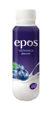 Йогурт питьевой Epos с черникой обезжиренный, 250г Йогурт питьевой Epos с черникой обезжиренный, 250г